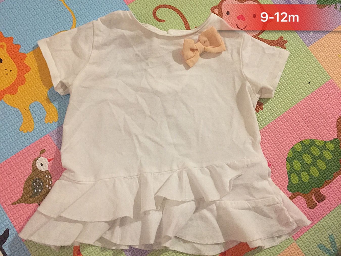 ZARA Baby girl bow short sleeve t-shirt, 9-12m