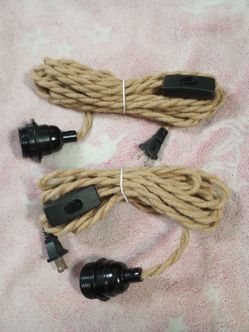 Plug In Pendant Light Fixture 10 ft Hemp Rope Bundle of 2