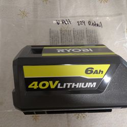 RYOBI NEW 40V Lithium-Ion 6.0 Ah High Capacity Battery