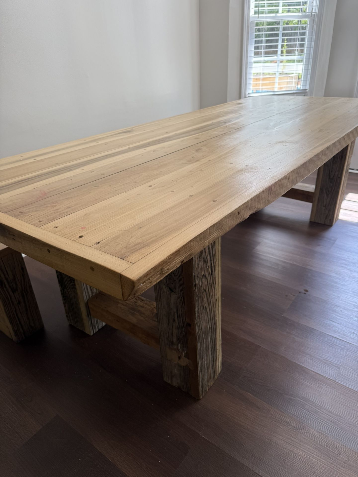 Custom Solid Wooden Table And Bench