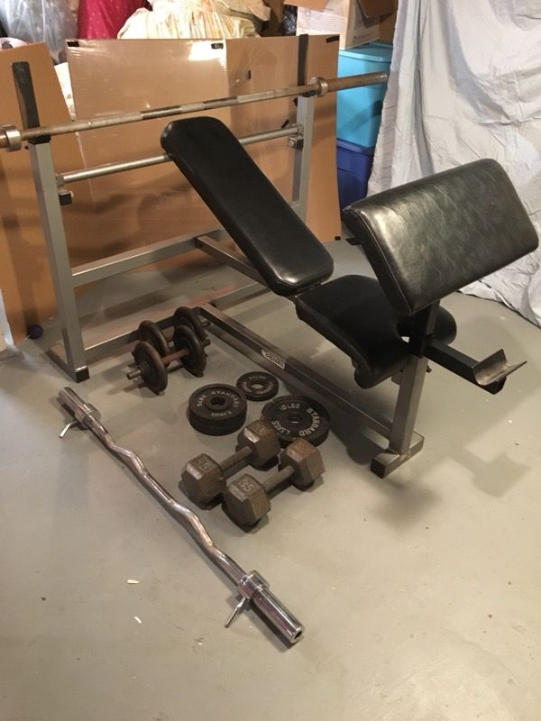 Continental Systems Weight Lifting Bench w/ Attachements and Weights
