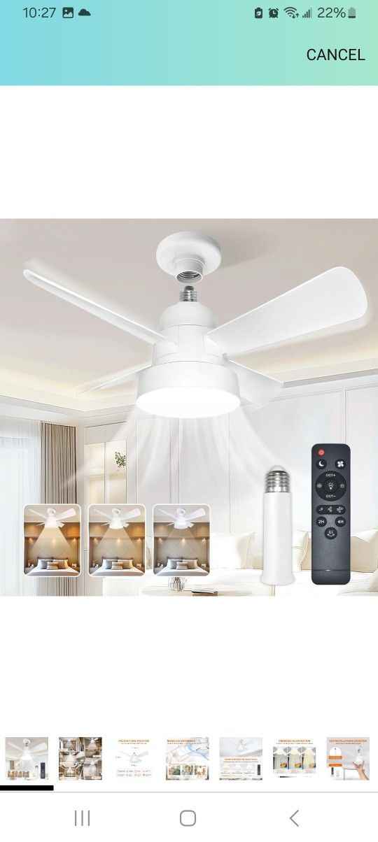 LED Socket Fan Light $25