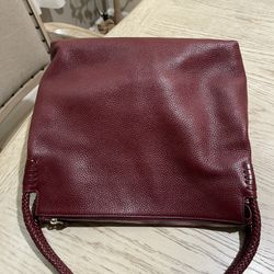 Tory Burch Hobo Bag Shoulder Burgundy Oxblood  Leather 