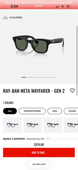 Ray-Ban Meta Wayfarer Gen 2 AI Glasses