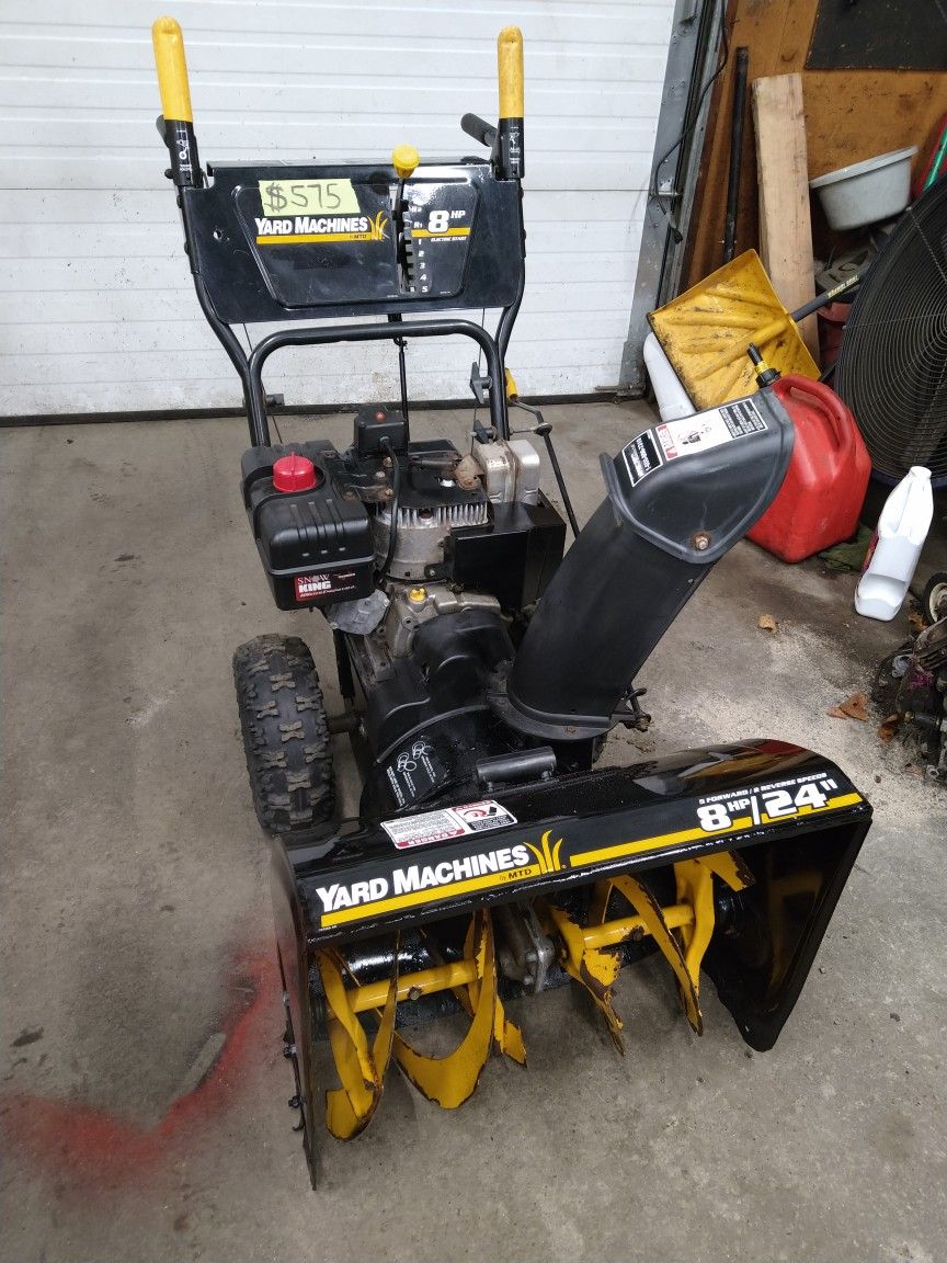 For Sale: Yard Machine Snowblower 8HP 24 two stage pull start