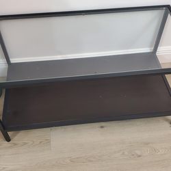 Glass Top Coffee Table Black Metal Frame