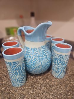 Talavera pitcher set