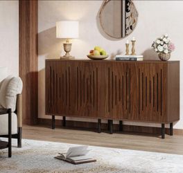 J0306 Sideboard Buffet, Set of 2 Storage Cabinet with Adjustable Shelves