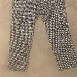 Navy And White Polka Dot Pixie Ankle Pants