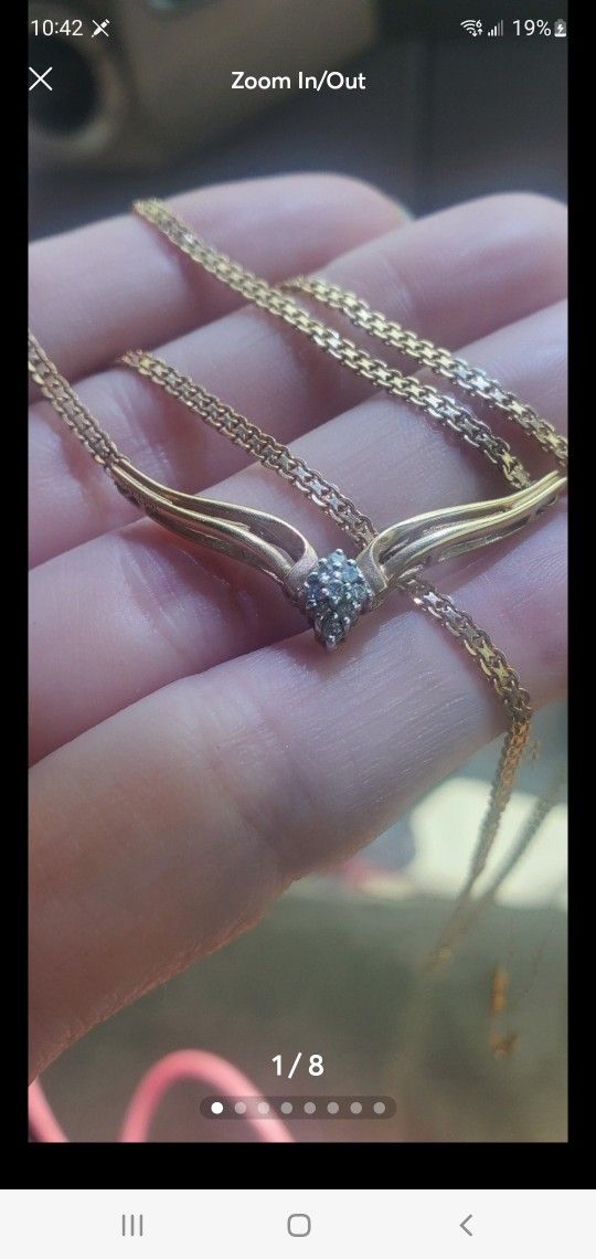 14k Gold And Diamonds Neckkace