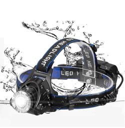 New 25000LMS LED Rechargeable Waterproof Zoomable Headlamp Flashlight
