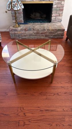 Round Glass top coffee table