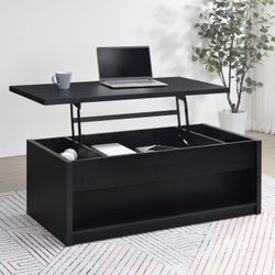 **SALE** Lift Top Cocktail Coffee Table with Dual Drawers Black Finish!