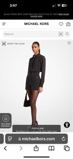 Michael Kors Rhinestone Georgette Romper