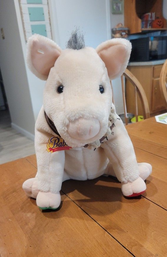Vintage Talking Babe Plush Pig With Mice