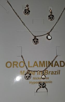 Set para 👧 de oro laminado de panda