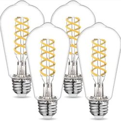 4 Pack ST19(ST58) Vintage Edison LED Light Bulbs, Dimmable 6W Decorative Antique Bulb Equivalent 60W, Neutral White 4000K, 600LM, E26 Base Bulb for Ho
