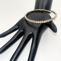 14kt Yellow Gold Filled Vintage Flexible Eternity 4.32 Ct. TCW 7 Inch Bangle Bracelet