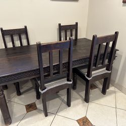 3’x6’  Wood Dining Table w/Chairs