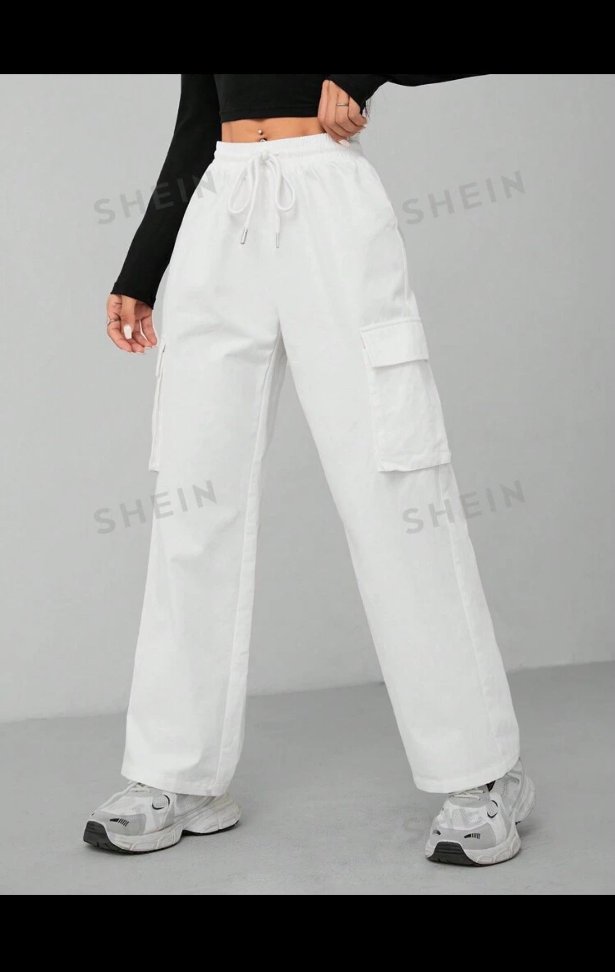 100% Linen Empra Wide Leg Pockets Large Size Light Grey Pants