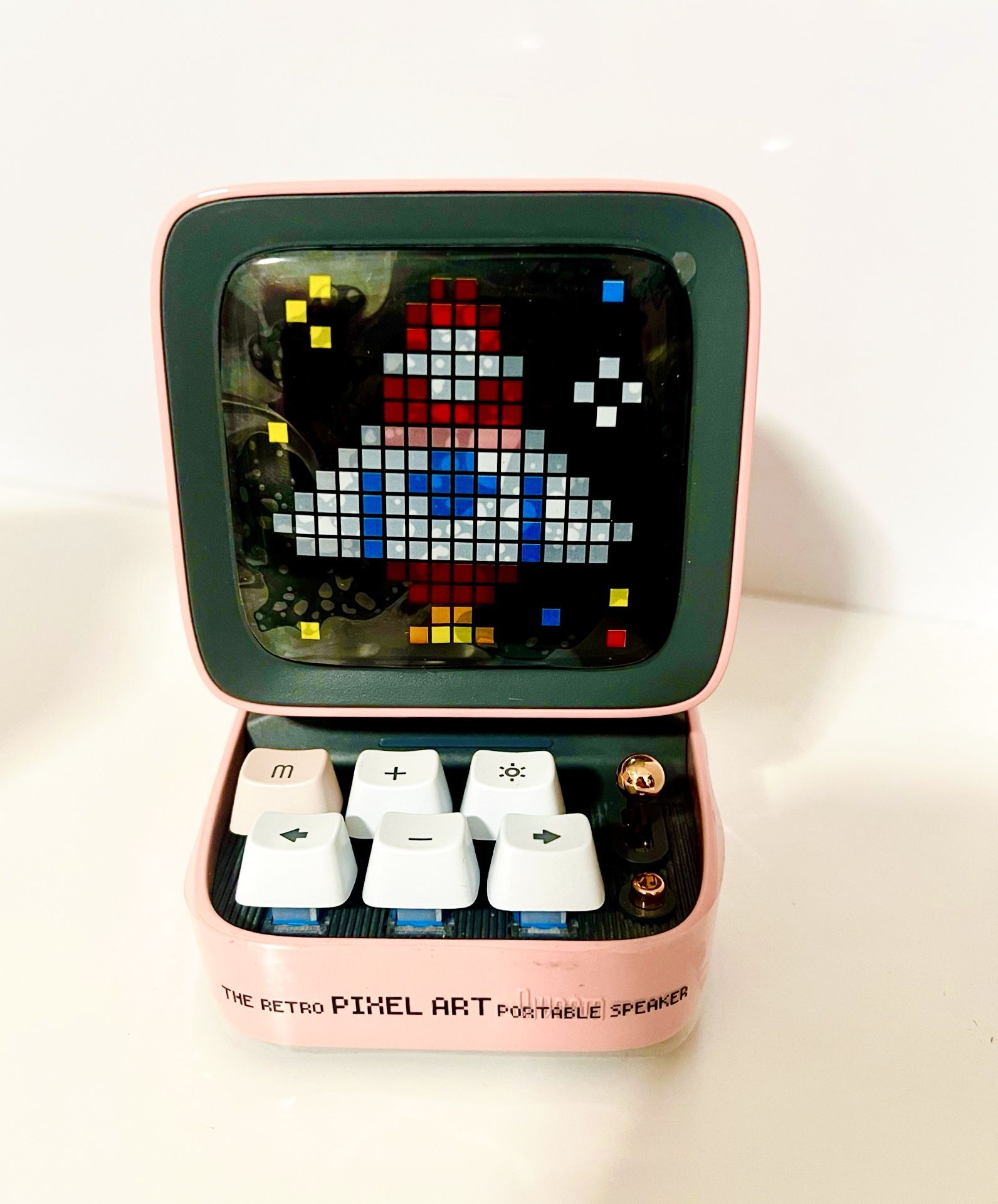 Pink Divoom Ditoo Retro Pixel Art Game Bluetooth Speaker