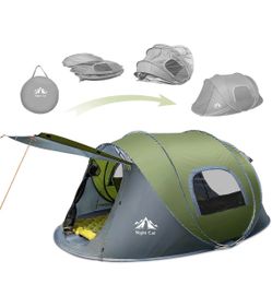 Night Cat Pop-Up Camping Tent: 2 Person Tent Waterproof Instant Easy Setup Famil