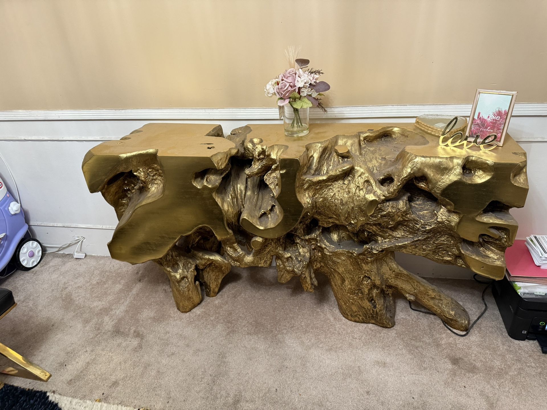 Gold Z Gallerie Sequoia Console Table
