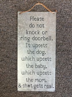 Funny new baby sign for front door