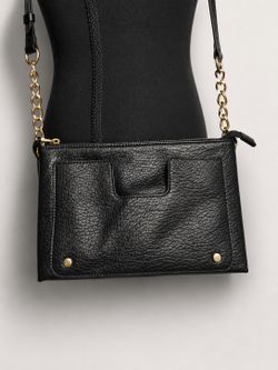 Juicy Couture Black Crossbody Bag Gold Chain Pink Lining Faux Leather