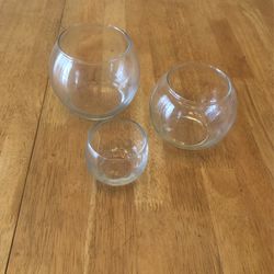 Glass Bubble Bowl Vases