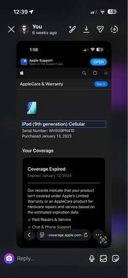 iPad (9th generation) 10.2 inch Cellular 64gb