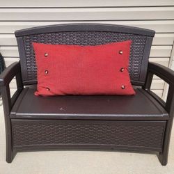 47" W x 17" seat height - Storage bench