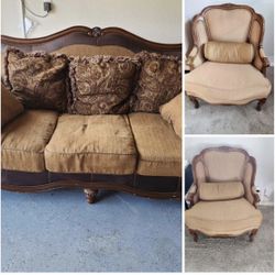 Antique wood sofa