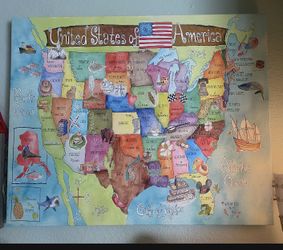 NEW 50 States Canvas Wall Art