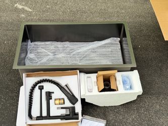 Black Stainless Steel Undermount Kitchen Sink with Faucet $140