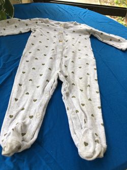 Carters 9 mo. Sleeper grey and gold