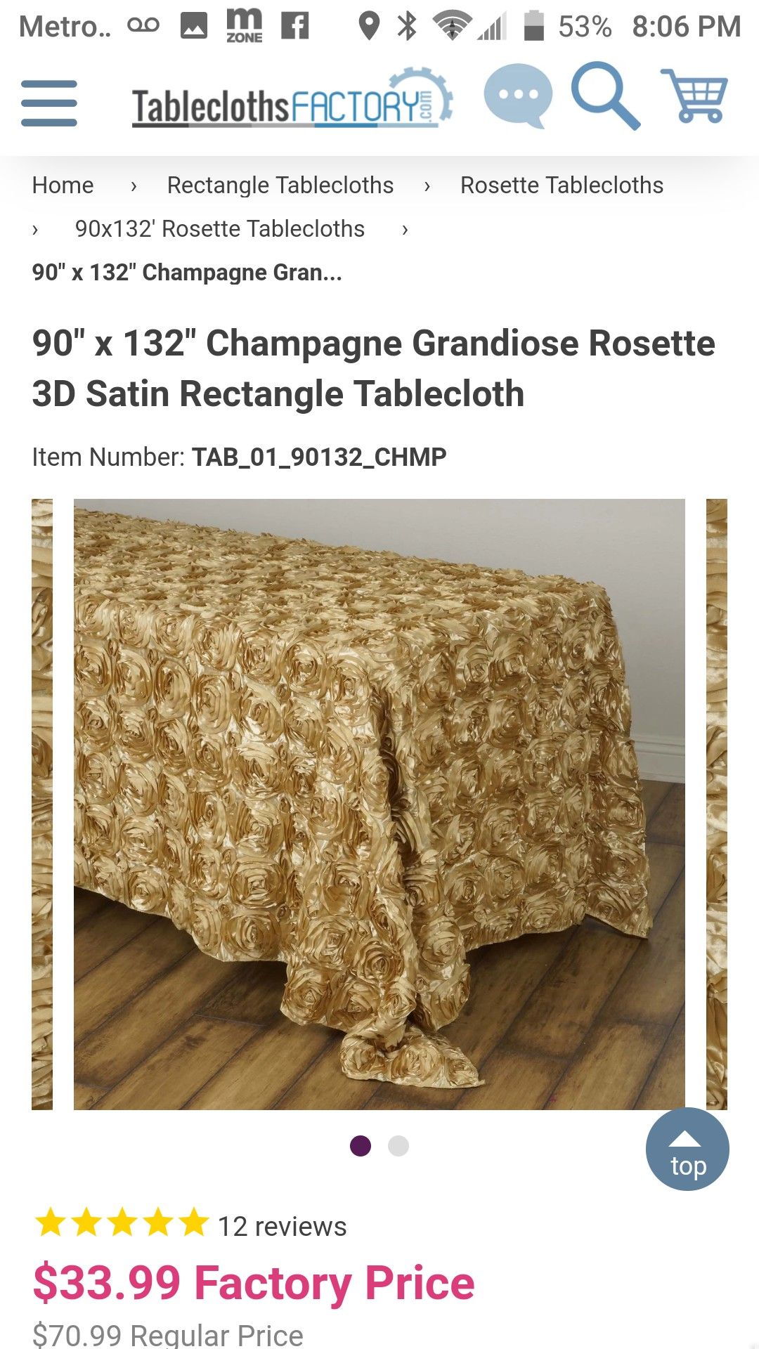 Wedding decor - Rosette Tablecloths