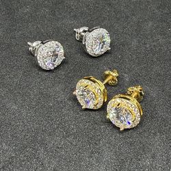 Moissanite Halo Earrings