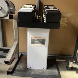 Dumbbell Adjustable Weights Power-block With Stand 10-85lb
