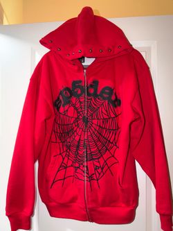 SP5DER MEDIUM MEN OG WEB STUDDED ZIP HOODIE