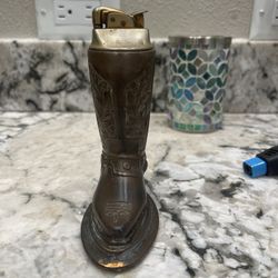 Brass boot lighter, antique