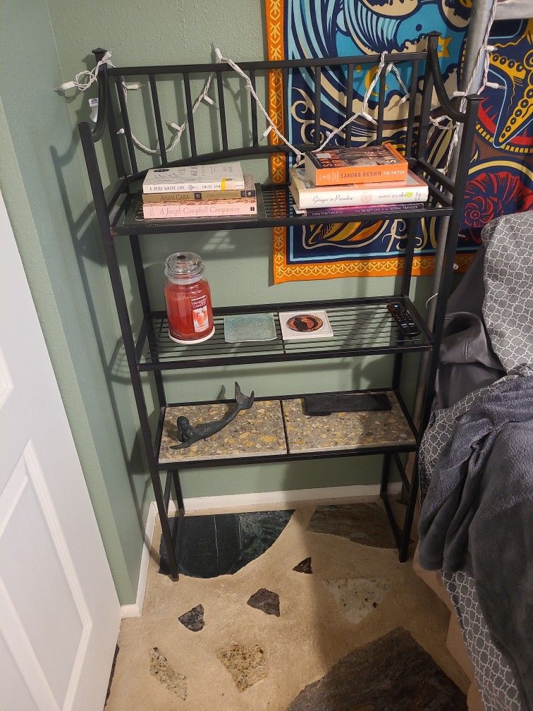 Black Metal Shelving Table