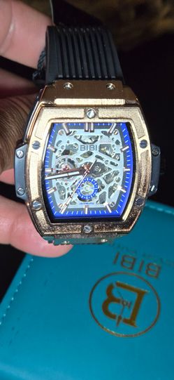 BIBI Luxury Skeleton Automatic  Watch Rose Gold Tone