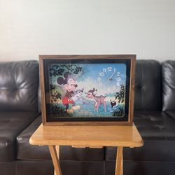 Vintage Disney Mickey And Bambi Time Clock 