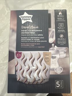 Tommee Tippee Travel Steam and Microwave Sterilizer Bags 5Pack New