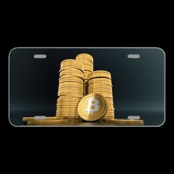License Plate Novelty Car Front Bitcoin Cryptocurrency Virtual Money