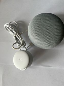 Google Home Mini Smart Speaker, Gray/White/Orange Colors with AC Adapter.