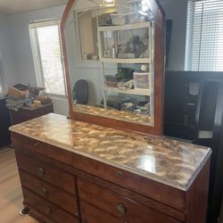 Dresser With Mirror And Night Stand 