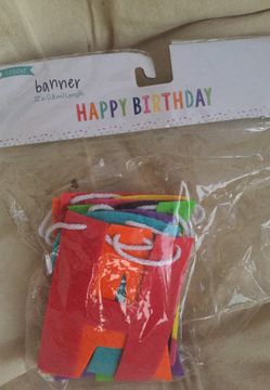 “Happy Birthday” felt banner