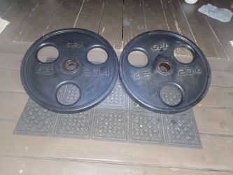 GPI 45 lb Rubber Coated Olympic Plates (Pair)